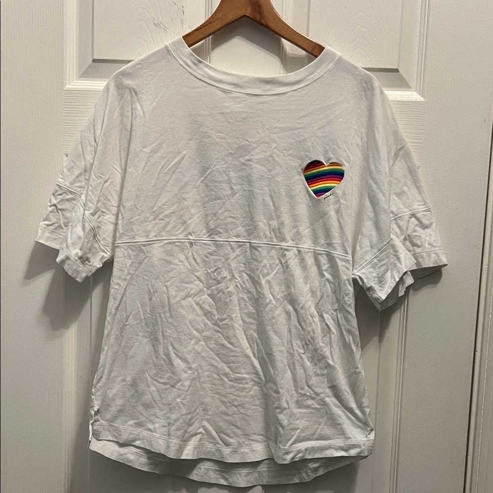 Victoria's Secret White Tee with Rainbow Heart